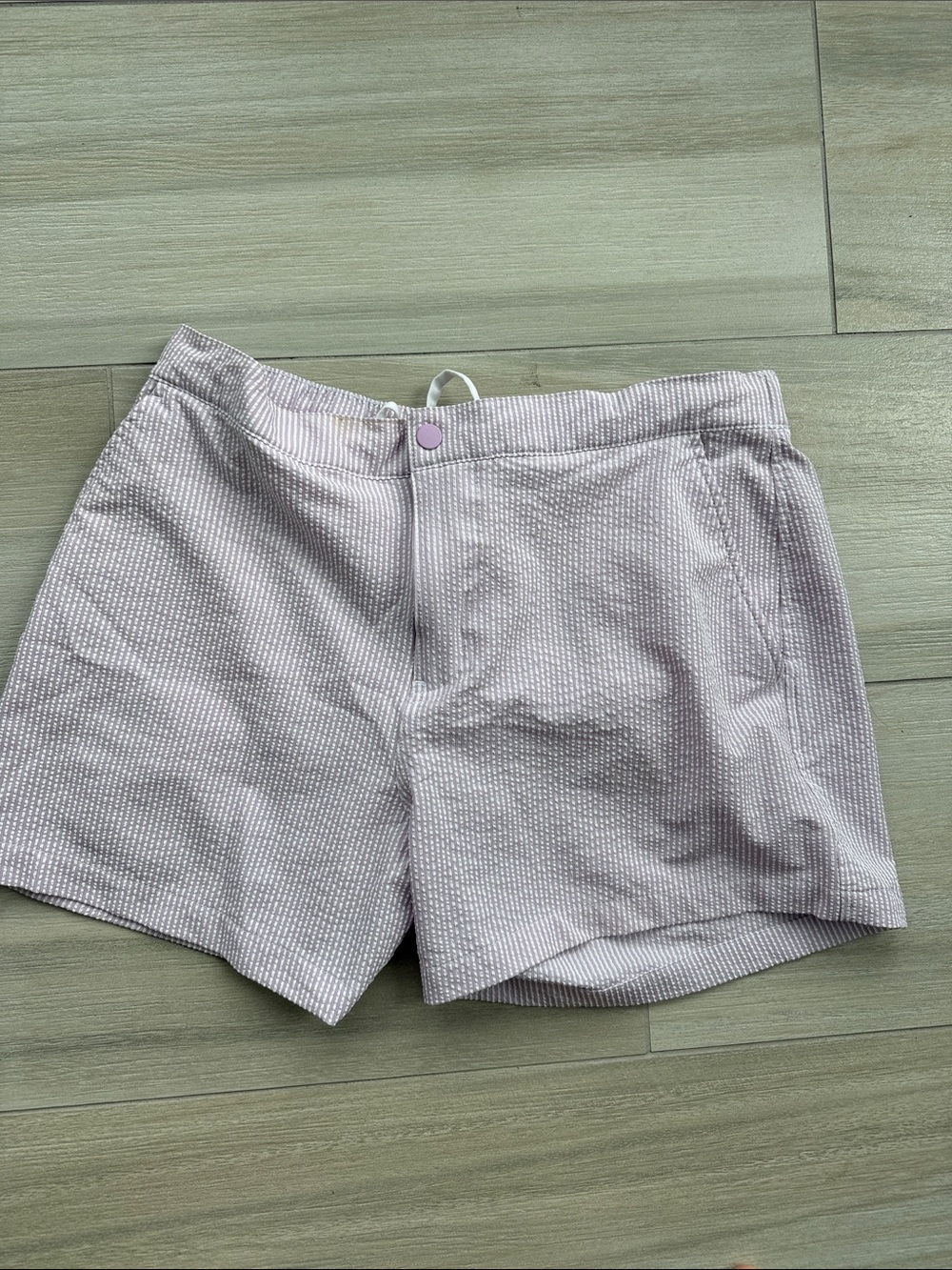 Abercrombie & Fitch Light Lavender Seersucker Bermuda Shorts